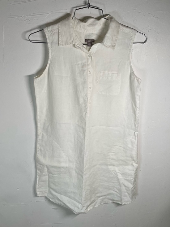 J. Jill Dresses & Skirts - J. Jill White 100% Linen Sleeveless Tunic Shirt Dress
